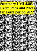 Summary LML4806 Exam Pack and Notes for exam period 2022