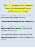 WGU C779 Practice Test Web Development Foundations Questions and Answers 2022/2023| 100% Correct Verified Answers