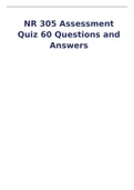 NR 305 Assessment Quiz 60 Questions and Answers- Chamberlain College of Nursing