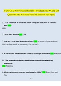 WGU C172 Network And Security Foundations PA and OA set Questions and Answers Latest (2023 / 2024) (Verified Answers)