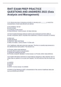 RHIT EXAM PREP PRACTICE QUESTIONS AND ANSWERS 2022 (Data Analysis and Management)