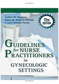 Guidelines for Nurse Practitioners in Gynecologic 11th Edition Hawkins, Roberto-Nichols, Stanley-Haney Test Bank