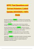 SFPC Test Questions and Correct Answers | Latest Update 2024/2025 | 100% PASS