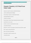 Organic Chemistry ACS Final Exam Study Guide