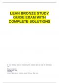 LEAN BRONZE STUDY GUIDE EXAM WITH COMPLETE SOLUTIONS.