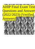 AHIP Final Exam Test Questions and Answers (2022/2023) (Verified Answers)