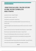 OSSF INSTALLER 1 MATH STUDY GUIDE WITH COMPLETE SOLUTIONS