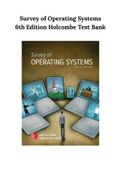 Survey of Operating Systems 6th Edition Holcombe Test Bank