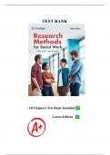 Test Bank for Research Methods for Social Work, 10th Edition by Allen Rubin and Earl R. Babbie