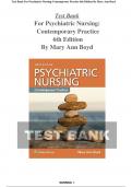 Test Bank For Psychiatric Nursing:Contemporary Practice 6th Edition By Mary Ann Boyd