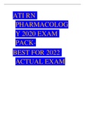 ATI RN  PHARMACOLOG Y 2020 EXAM  PACKBEST FOR 2022  ACTUAL EXAM