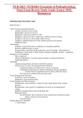 NUR 2063 Essentials of Pathophysiology Final Exam Review Study Guide 1. Cirrhosis (end stage liver disease) - irreversible end-stage of many different hepatic injuries Alcoholism, acute hepatitis, toxic hepatitis (taking too much Tylenol), and liver is fi