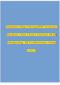 Chamberlain College of Nursing NR283 Test Question Bank (Exam 1, Exam 2, Exam 3, Final Exam, 300 QA) Pathophysiology 100 % Verified Answers, Already Graded A