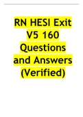 RN HESI Exit V5 160 Questions and Answers (Verified)  (2022/2023)