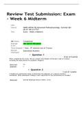 NURS 6501N-50, Advanced Pathophysiology, Week 6 Midterm Exam (Score; 100 Points)