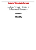 Instructor’s Manual with Test Bank    Methods Toward a Science of Behavior and Experience  TENTH EDITION  William J. Ray 