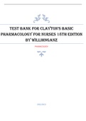 TEST BANK FOR CLAYTON’S BASIC PHARMACOLOGY FOR NURSES 18TH EDITION BY WILLIHNGANZ