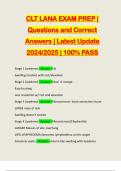 CLT LANA EXAM PREP | Questions and Correct Answers | Latest Update 2024/2025 | 100% PASS