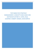 Test Bank For Strategic Management Concepts and Cases 3rd Edition By Jeffrey H. Dyer, Paul Godfrey