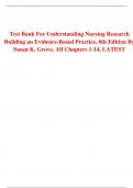 Test Bank For Understanding Nursing Research Building an Evidence-Based Practice, 8th Edition By Susan K. Grove, All Chapters 1-14, LATEST