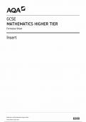 AQA GCSE MATHEMATICS PAPER 3h INSERT 2024 (8300/3H)