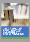 SAP TS410 EXAM QUESTIONS & ANSWERS SOLVED 100% CORRECT!!