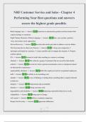 NRF Customer Service and Sales - Chapter 4 Performing Your Best questions and answers secure the highest grade possible.