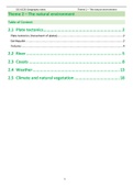 CIE IGCSE Geography Theme 2 – The natural environment (Grade 9 achieved)