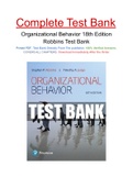 Organizational Behavior 18th Edition Robbins Test Bank