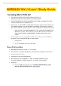 NURS629/ MVU Exam1/Study Guide.