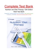 Nutrition and Diet Therapy 12th Edition Roth Test Bank