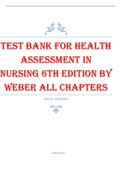 Test Bank For Health Assessment in Nursing 6th Edition by Weber All Chapters