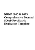 NRNP 6665 Comprehensive Focused SOAP Psychiatric Evaluation Template