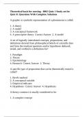 Theoretical basis for nursing - 8002 Quiz 1 Study set for Quiz #1 Questions With Complete Solutions