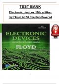 Test Bank for Electronic Devices: Conventional Current Version, 10th edition by Floyd, ISBN: 9780134414447, All 18 Chapters Covered, Verified Latest Edition