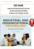 Test Bank for Industrial And Organizational Psychology Research And Practice 8th Edition By Spector, ISBN: 9781119585817, All 14 Chapters Covered, Verified Latest Edition