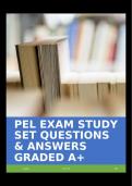 PEL EXAM STUDY SET QUESTIONS & ANSWERS GRADED A+