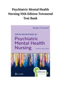 Psychiatric Mental Health Nursing 10th Edition Townsend Test Bank