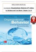 Solution Manual For Organizational Behavior: Emerging Knowledge. Global Reality 10th Edition by McShane and Von Glinow, ISBN: 9781266715501, All 15 Chapters Covered, Verified Latest Edition