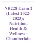 NR228 Exam 2 (Latest 2022-2023) Nutrition, Health & Wellness - Chamberlain