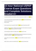 15 hour National USPAP Coarse Exam Questions and Complete Solutions Graded A+