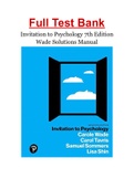 Invitation to Psychology 7th Edition Wade Solutions Manual