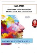 Test Bank for Fundamentals of Human Neuropsychology 8th Edition by Kolb & Whishaw, ISBN: 9781319247164, All 28 Chapters Covered, Verified Latest Edition