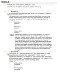 Exam (elaborations) NURS 5366 Module 2 Quiz with answers.(answered correctly)spring 2022 Review Test Submission: Module 2 Quiz 2192-NURS-5366-407-PRINC-OF-RESEARCH-IN-NURSING--2019-Spring  Question 1 In the following purpose statement, what kind of varia