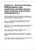 Chapter 6 - Business Strategy Differentiation, Cost Leadership, and Blue Oceans exam questions and