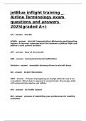 jetBlue inflight training _ Airline Terminology exam questions and answers 2025(graded A+).