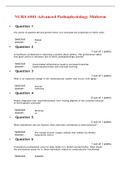 NURS 6501 Advanced Pathophysiology Midterm Exam Completed and Graded A