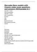 Mercedes Benz models with Chassis codes exam questions and answers 2025(graded A+).