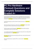 PC Pro Hardware (Testout) Questions and Complete Solutions Graded A+