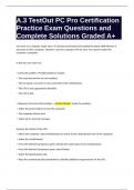 A.3 TestOut PC Pro Certification Practice Exam Questions with Complete Solutions Graded A+